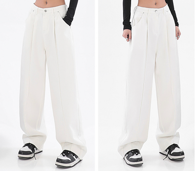 Pantalón Recto Cintura Alta Diseño Minimalista Tendencia Street Style - Image 26