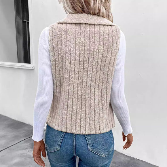 Chaleco de Plush Elegante para Mujer - Versátil y Coordinable