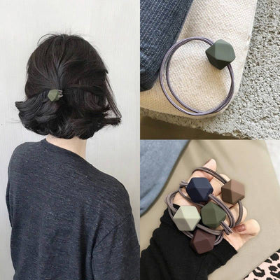 Banda Elástica para Cabello con Perlas Octagonales - Accesorio de Moda Temperamento Adulto - Image 8