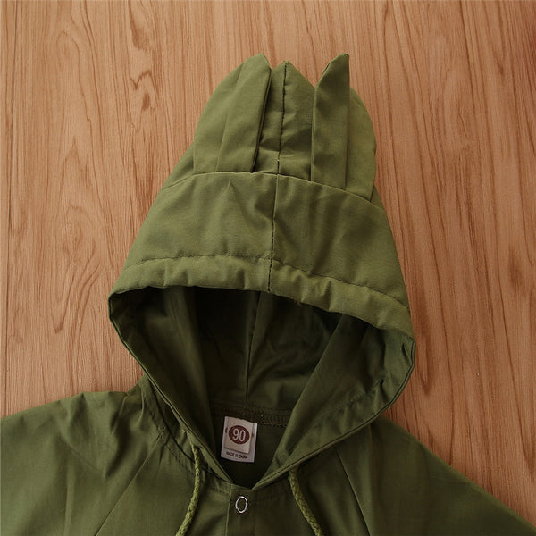 Abrigo Impermeable Infantil con Orejas de Conejo