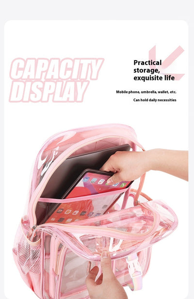 Mochila Escolar Transparente Impermeable para Primaria y Secundaria - Image 14
