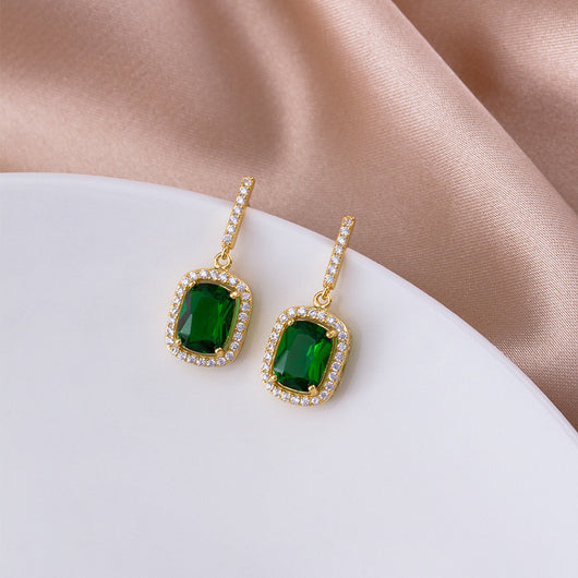 Aretes de Plata Esterlina con Esmeralda Verde Elegantes - Image 4
