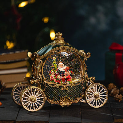 Caja de Música Navideña con Bola de Cristal - Diseño Elegante Abuelo en Trineo - Image 7