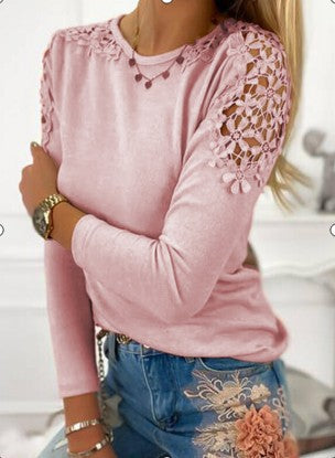 Blusa Manga Larga Ajustada con Encaje Calado - Image 10