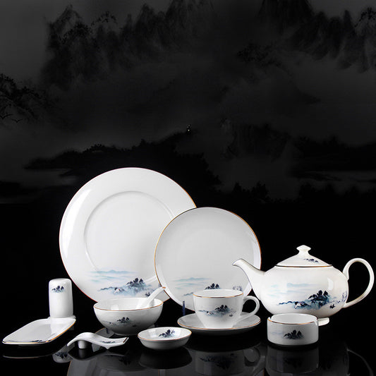 Juego de Vajilla de Porcelana Ósea Premium para el Hogar