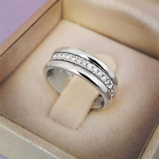 Anillo de Moda Dorado con Rhinestones Plateado en Cobre - Image 7