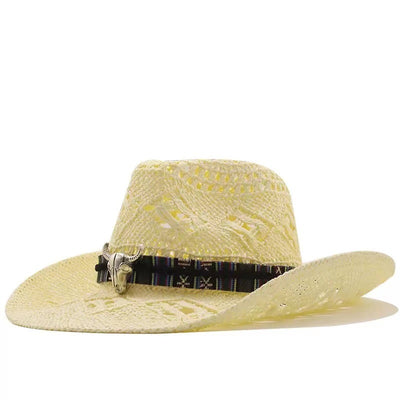 Sombrero Vaquero de Paja para Playa - Protección Solar para Mujeres - Image 24