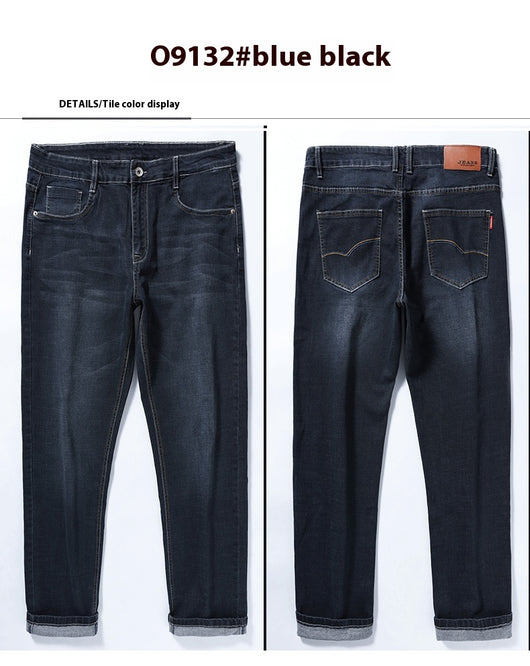 Jeans Rectos Elásticos para Hombre - Primavera Otoño Fit Cómodo - Image 26