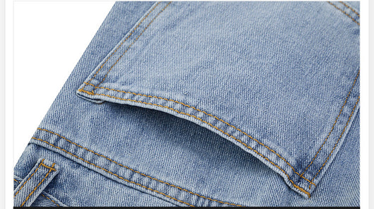 Pantalones Vaqueros Rectos Cintura Alta Estilo Retro Lavado Vintage - Image 5
