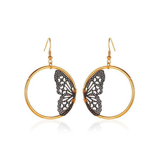 Aretes de Encaje Mariposa Retro Elegantes para Mujer