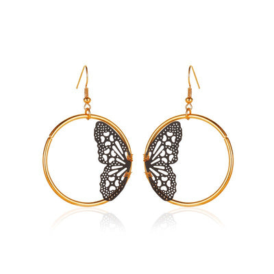 Aretes de Encaje Mariposa Retro Elegantes para Mujer