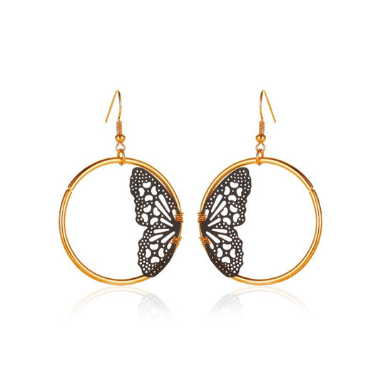 Aretes de Encaje Mariposa Retro Elegantes para Mujer
