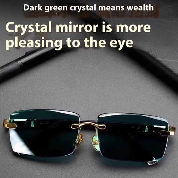 Vasos de Cristal Verde Oscuro para Atraer Prosperidad