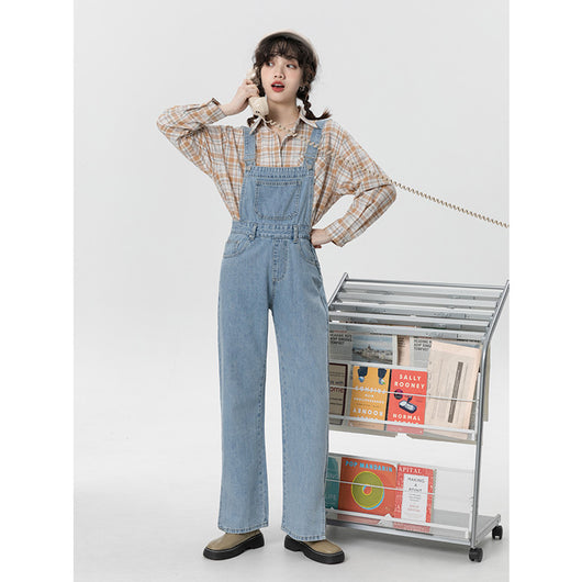 Overol Denim Cintura Alta Holgado para Primavera - Image 3