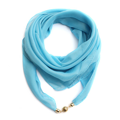 Pañuelo de Seda con Hebilla Magnética - Diseño Monocromático Dorado - Image 8