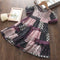 Vestido Infantil Estampado Patchwork Manga Corta