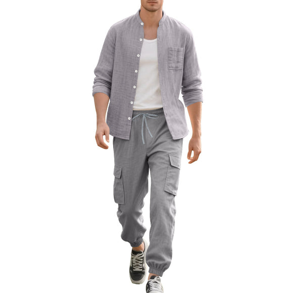 Cardigã Soltinho de Linho para Praia - Conjunto Casual de Manga Comprida