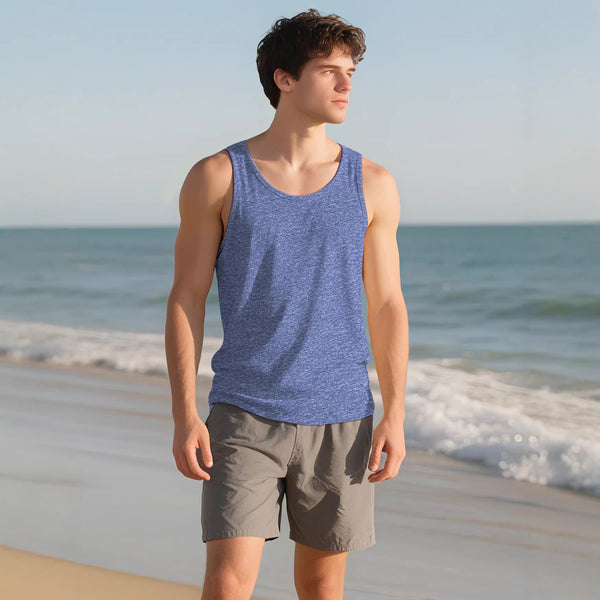 Camiseta Deportiva Hombre Sin Mangas Ajuste I-Strap Colores Sólidos