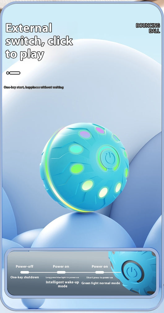 Orange-red automatic pet toy ball with a textured surface and a power button, designed for dogs. - Image 23