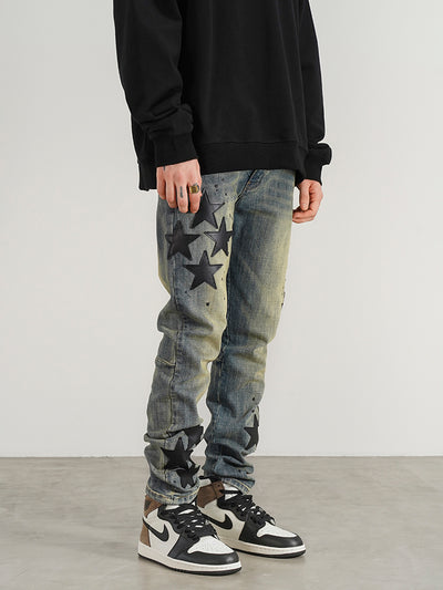 Jeans Slim Fit Estilo Industrial con Detalles de Estrella - Image 3