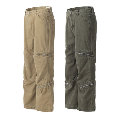 Pantalones Cargo Hombre Bolsillos Amplios Corte Recto con Cierre - Image 8