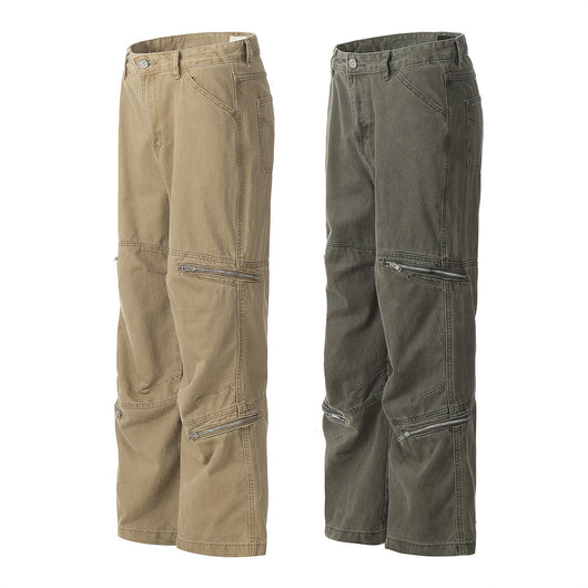Pantalones Cargo Hombre Bolsillos Amplios Corte Recto con Cierre - Image 8