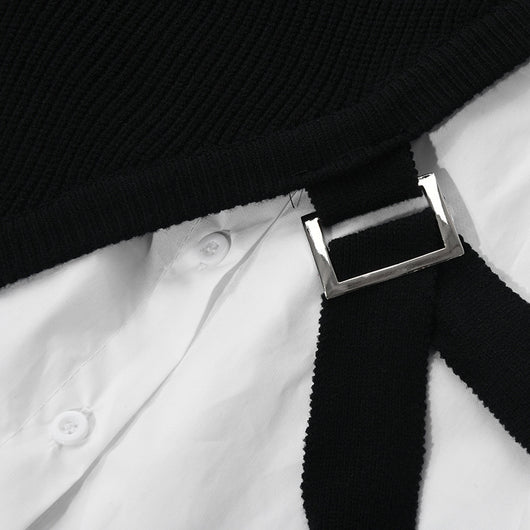 Conjunto Dos Piezas: Chaleco Diseño Irregular y Camisa Blanca - Image 7