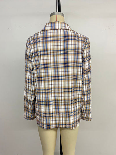 Blazer Cuadros Estilo Universitario para Mujer - Image 14