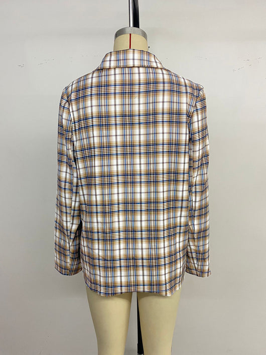 Blazer Cuadros Estilo Universitario para Mujer - Image 14