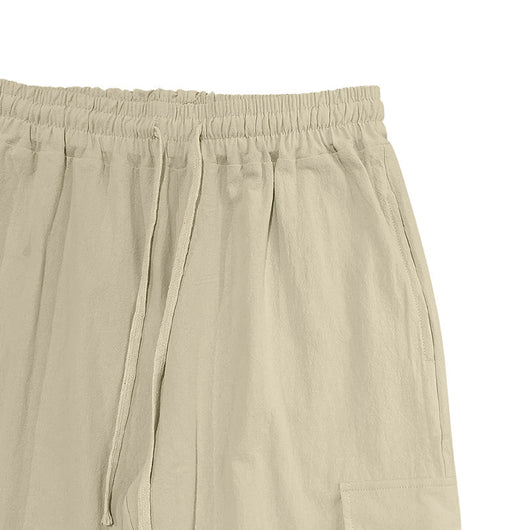Pantalones Casuales de Algodón y Lino con Múltiples Bolsillos y Cordón Ajustable - Image 42