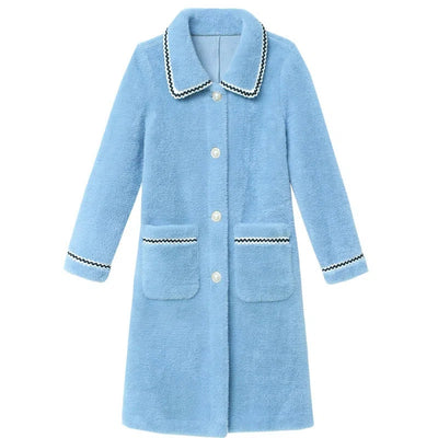 Abrigo de Felpa Faux Mink de Largo Medio para Mujer - Image 13