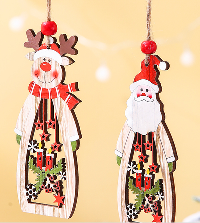 Adorno Navideño Colgante Hueco de Madera - Image 10