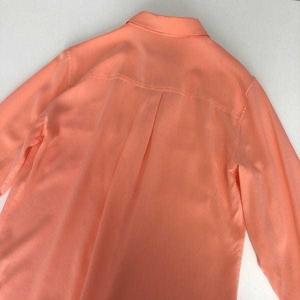 Blusa de Seda con Cuello Cuadrado y Bolsillos