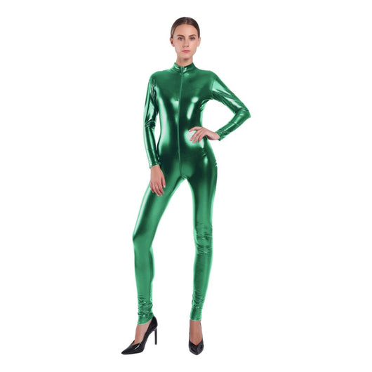 Enterizo de Cuero Sintético Brillante para Mujer - Image 3
