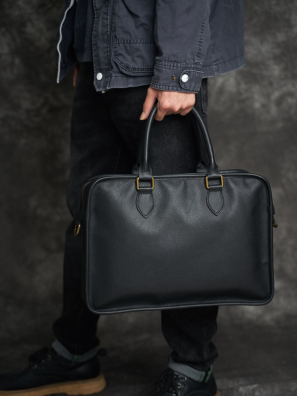 Bolso Horizontal de Cuero Genuino para Hombre Estilo Retro