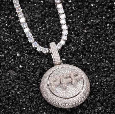 Dije Hip Hop Personalizado Giratorio con Letras y Circonitas Micro Incrustadas - Image 22