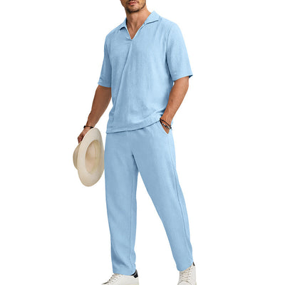 Traje Ejecutivo de Manga Corta con Solapa y Pantalón - Image 38
