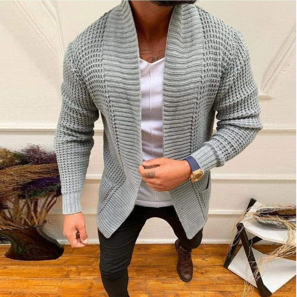 Cardigan Tejido a Rayas para Hombre - Estilo Casual Versátil