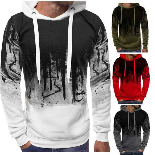 Sudadera de Terciopelo para Hombre con Estampado de Salpicaduras de Tinta - Image 8