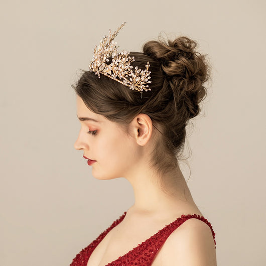 Diadema Nupcial con Perlas de Arroz y Cristales Brillantes - Image 8