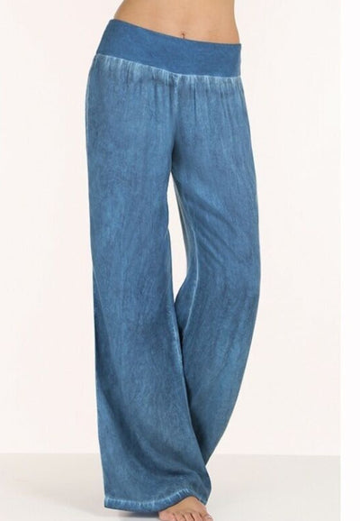 Pantalones Denim Casual de Pierna Ancha para Mujer - Image 9