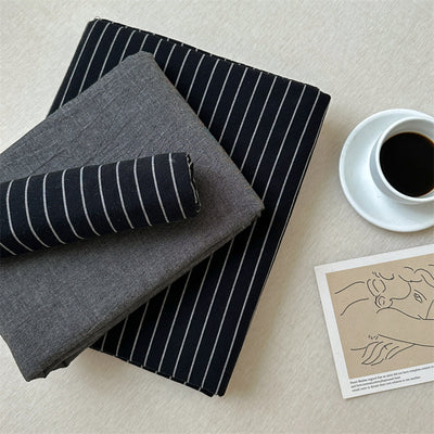 Juego de Cama Retro Japonés de Algodón con Rayas Clásicas - 4 Piezas - Image 13