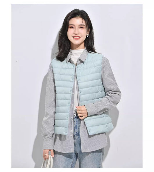 Chaleco Acolchado Ligero para Mujer - Cuello Redondo Cálido y Versátil - Image 16