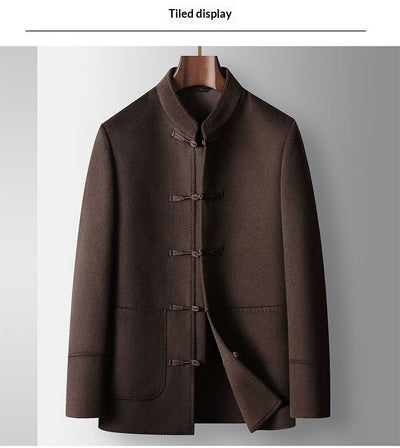 Abrigo de Lana para Hombre con Cuello Mao - Chaqueta Cálida de Estilo Asiático - Image 14