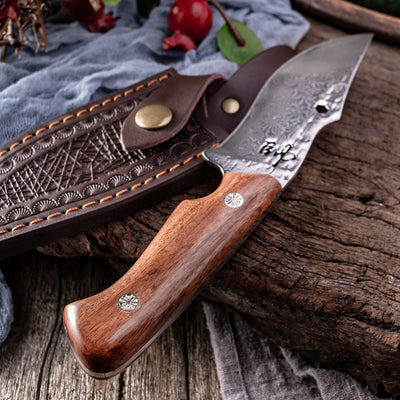 Cuchillo Damasco Premium con Funda de Cuero - Corte Profesional para Carnes y Frutas - Image 7