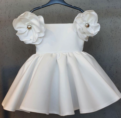 Vestido Infantil Retro con Flores Bordadas en los Hombros - Estilo Europeo - Image 12