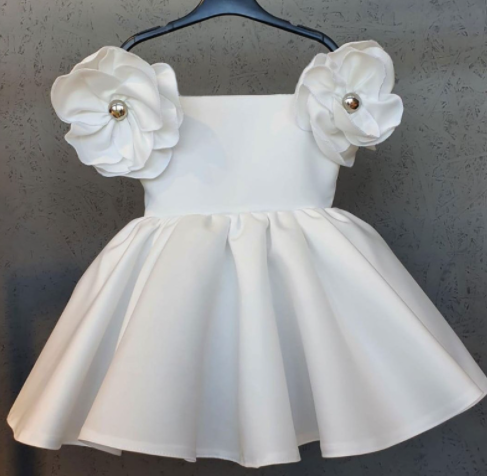 Vestido Infantil Retro con Flores Bordadas en los Hombros - Estilo Europeo - Image 12