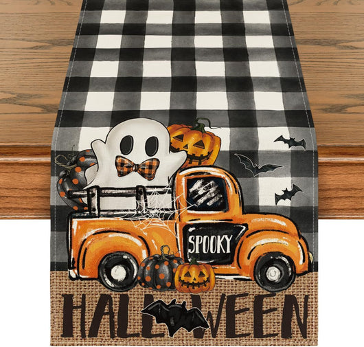 Camino de Mesa de Lino con Diseños de Halloween - Image 14