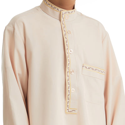Camisa Larga de Cuello Mao con Botones - Estilo Oriente Medio - Image 14