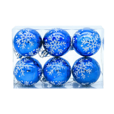 Adorno Navideño Árbol con Bolas Decorativas Pintadas de Copos de Nieve - Image 10